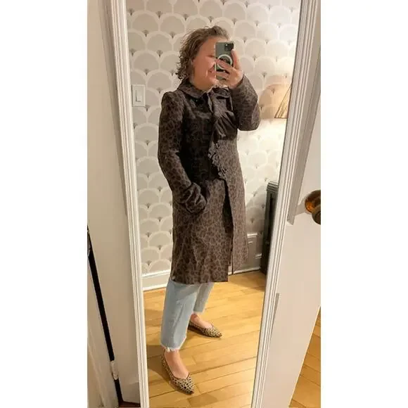 Rebecca Taylor Leopard Print Coat Small - Picture 6 of 9